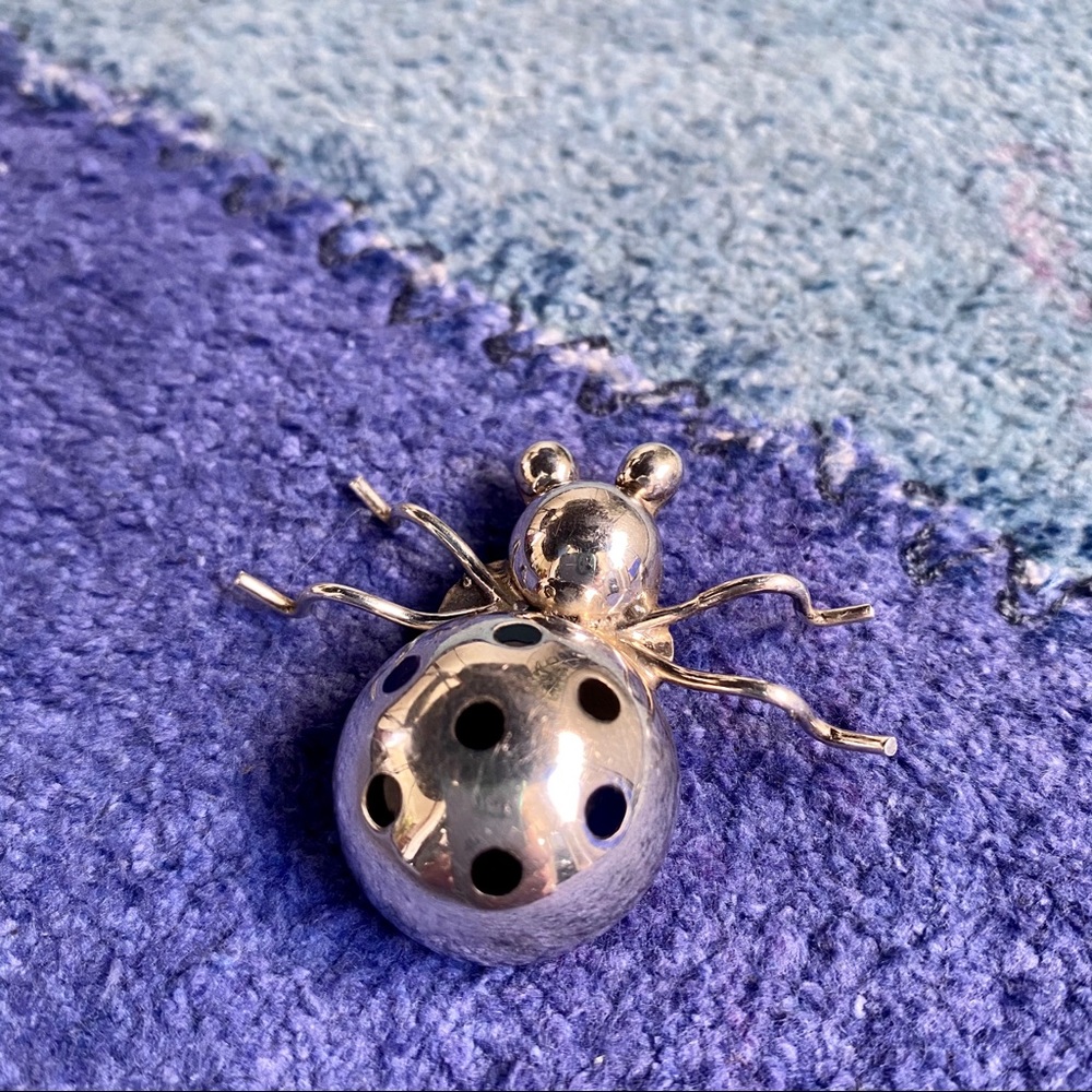vintage Taxco Ladybug Brooch Large sterling silver 925 Mexico - Picture 2 of 7